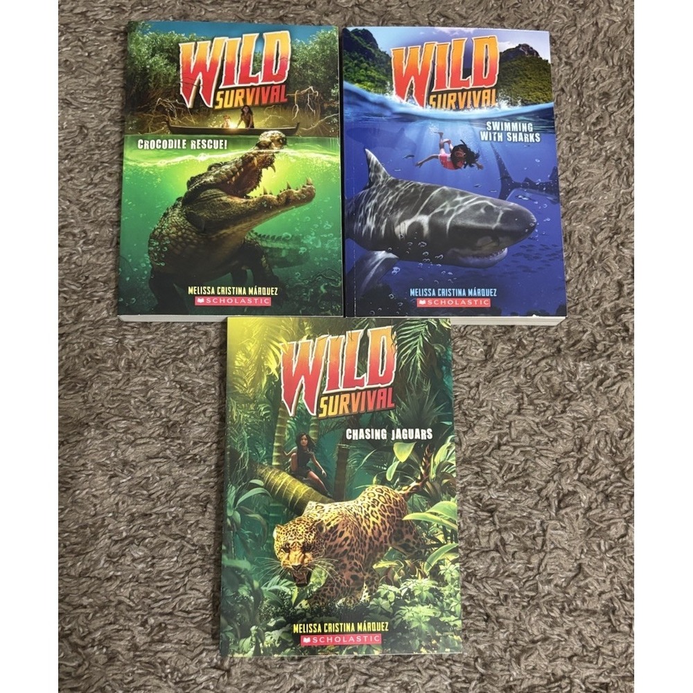 Wild Survival Series Set Of 3 Crocodile Rescue!, Sharks!, Chasing Jaguars